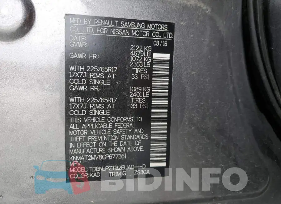 KNMAT2MV8GP677361 Photo# 13