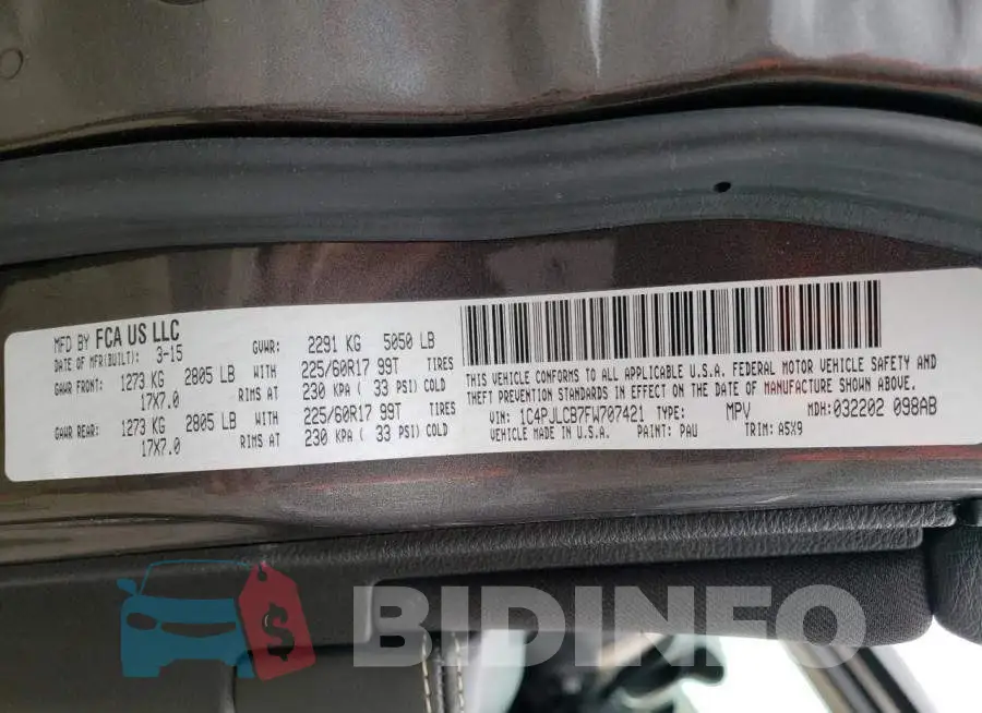 1C4PJLCB7FW707421 Photo# 13