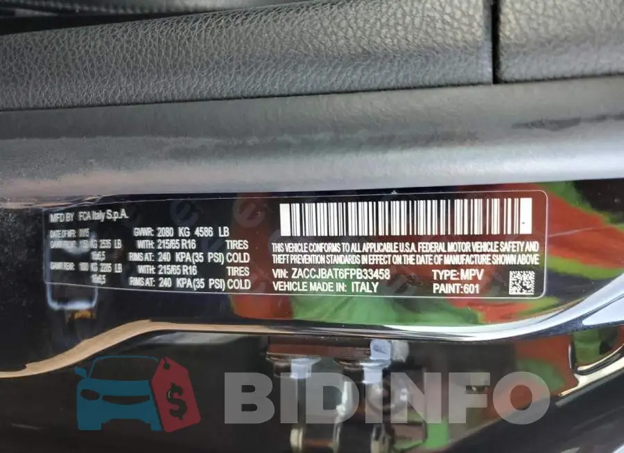 ZACCJBAT6FPB33458 Photo# 12