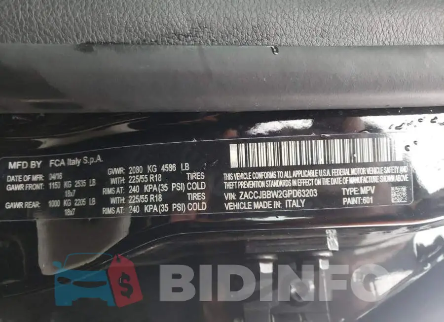 ZACCJBBW2GPD63203 Photo# 13