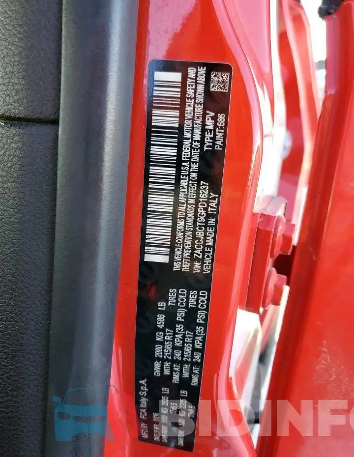 ZACCJBCT9GPD16237 Photo# 13