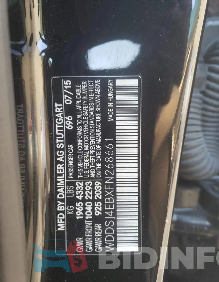 WDDSJ4EBXFN268661 Photo# 12