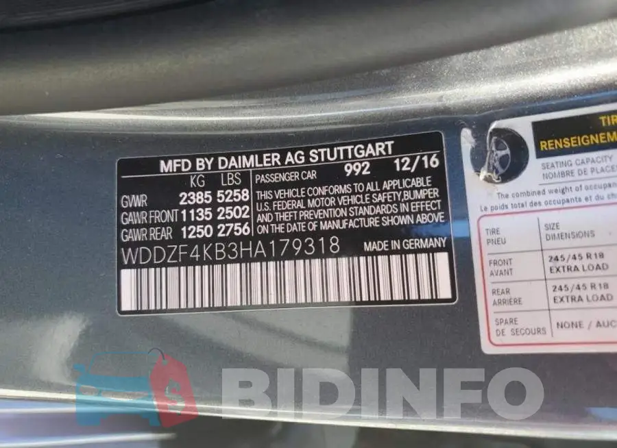 WDDZF4KB3HA179318 Photo# 12