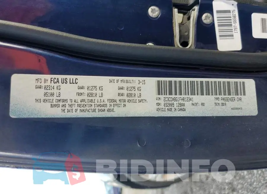 2C3CDXBG1FH812341 Photo# 12