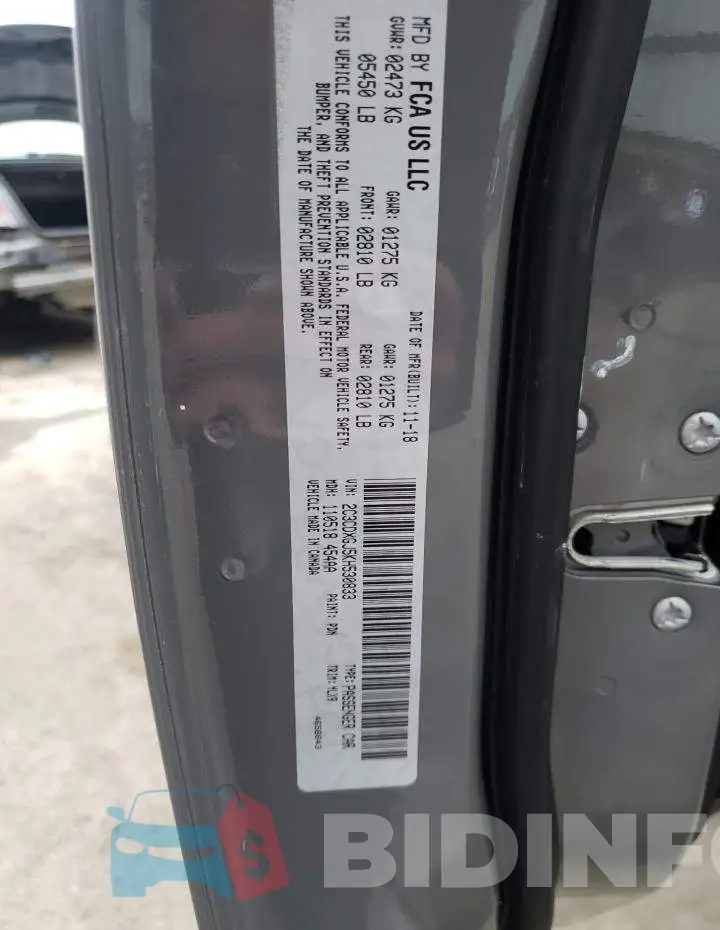 2C3CDXGJ5KH530833 Photo# 12