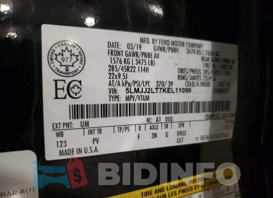 5LMJJ2LT7KEL11099 Photo# 13