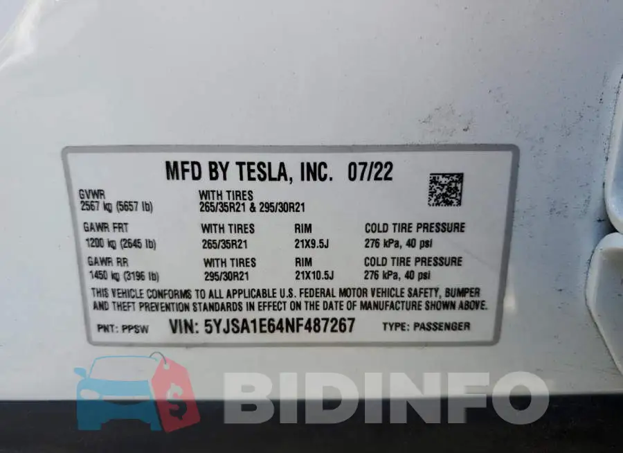 5YJSA1E64NF487267 Photo# 13