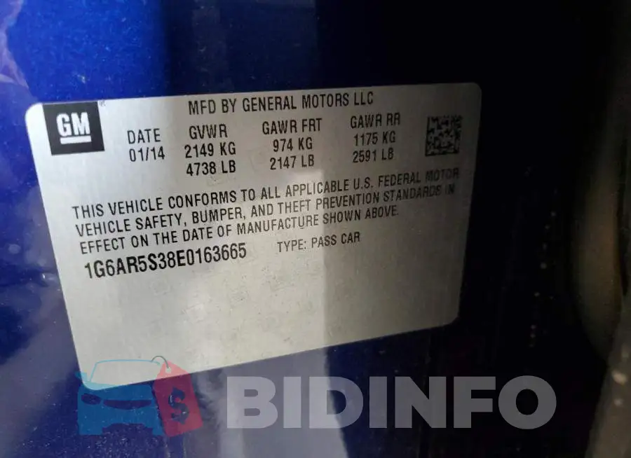 1G6AR5S38E0163665 Photo# 12