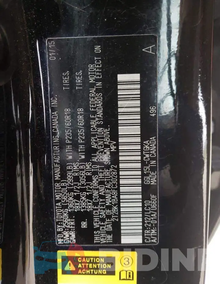 2T2BK1BA8FC302872 Photo# 13