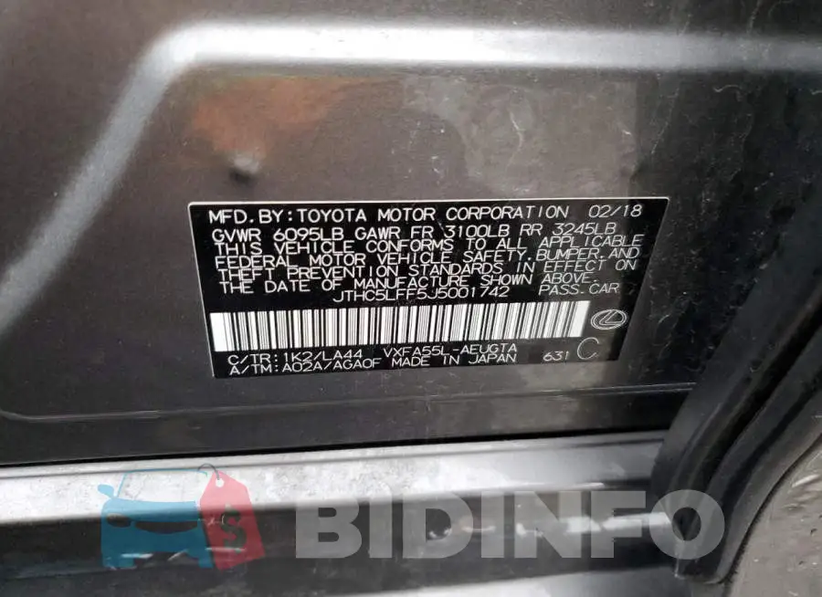 JTHC5LFF5J5001742 Photo# 12