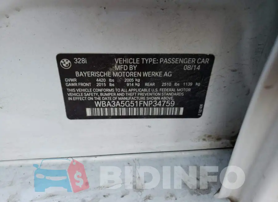 WBA3A5G51FNP34759 Photo# 13