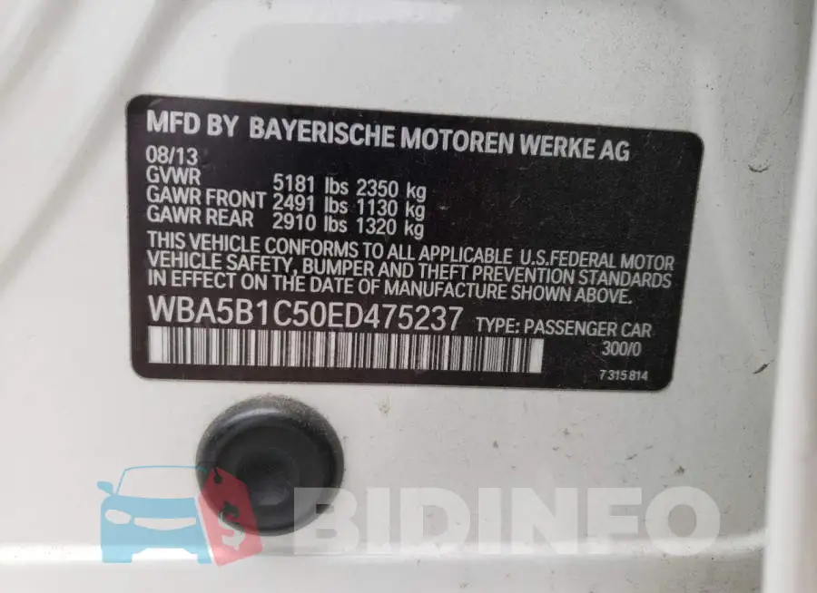 WBA5B1C50ED475237 Photo# 12