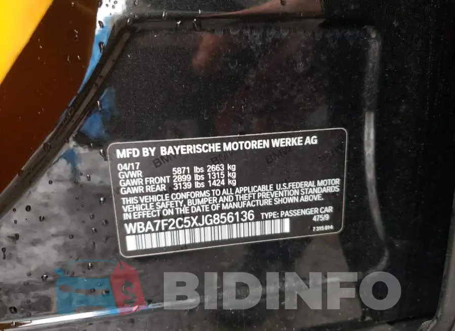 WBA7F2C5XJG856136 Photo# 10