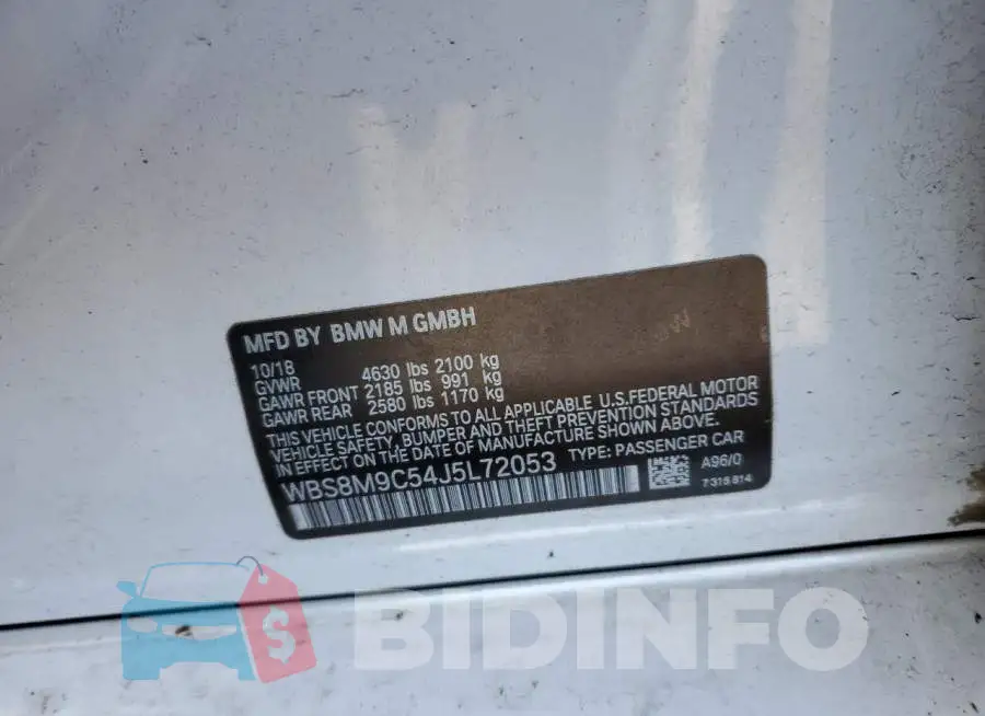 WBS8M9C54J5L72053 Photo# 12