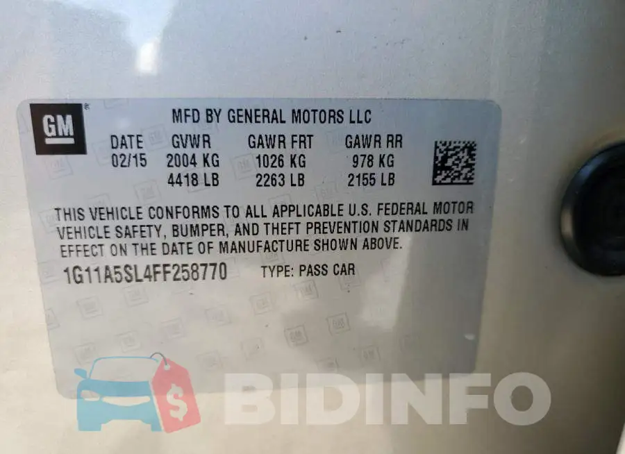 1G11A5SL4FF258770 Photo# 12