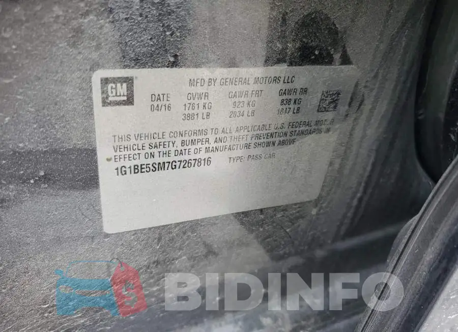 1G1BE5SM7G7267816 Photo# 12