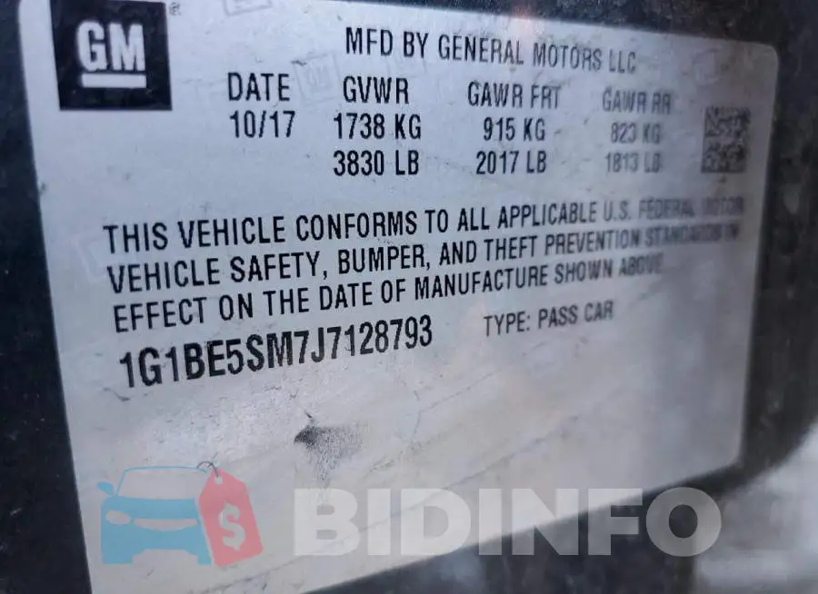 1G1BE5SM7J7128793 Photo# 12