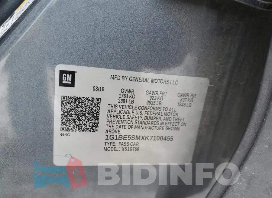 1G1BE5SMXK7100455 Photo# 12