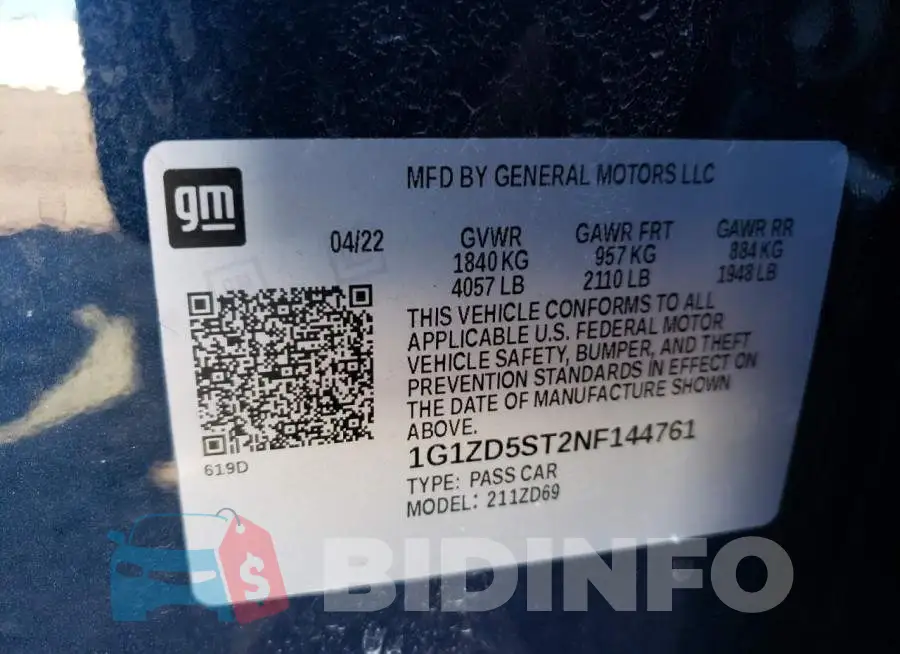 1G1ZD5ST2NF144761 Photo# 12