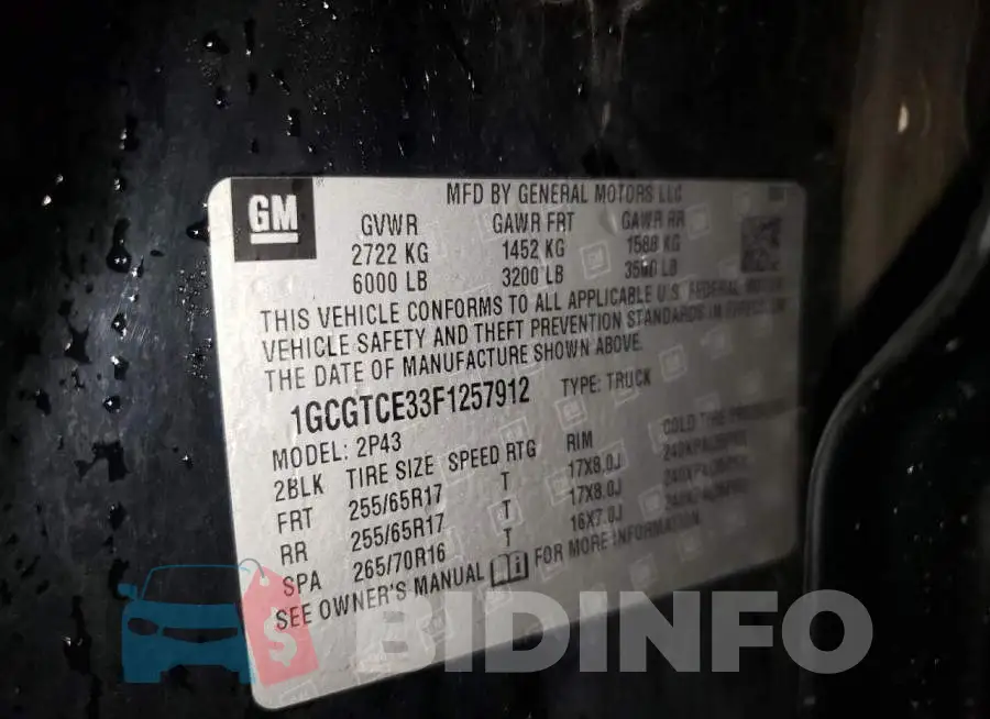 1GCGTCE33F1257912 Photo# 12