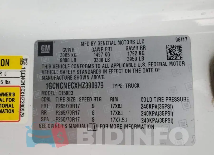 1GCNCNECXHZ390979 Photo# 12
