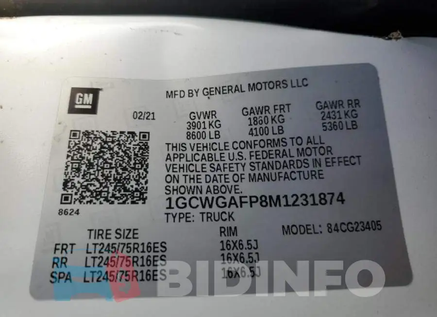 1GCWGAFP8M1231874 Photo# 13