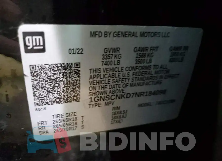 1GNSCNKD7NR184098 Photo# 13