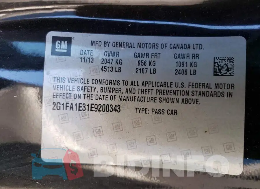 2G1FA1E31E9200343 Photo# 12