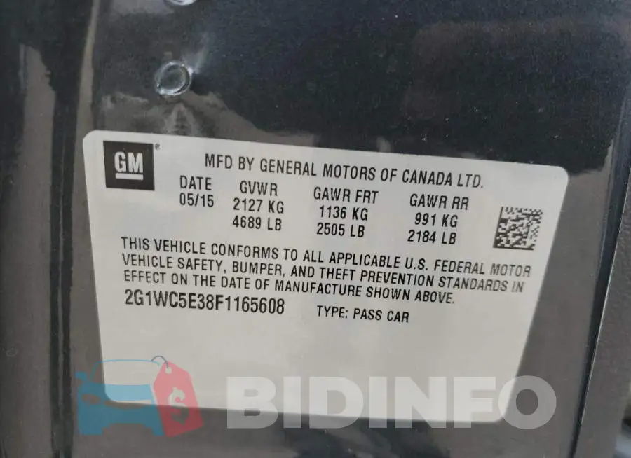 2G1WC5E38F1165608 Photo# 12