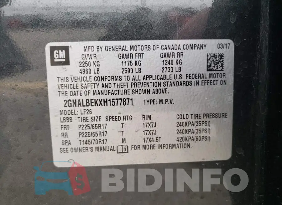 2GNALBEKXH1577871 Photo# 12