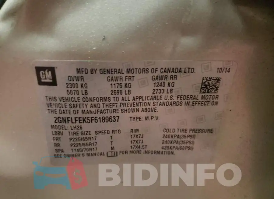 2GNFLFEK5F6189637 Photo# 13