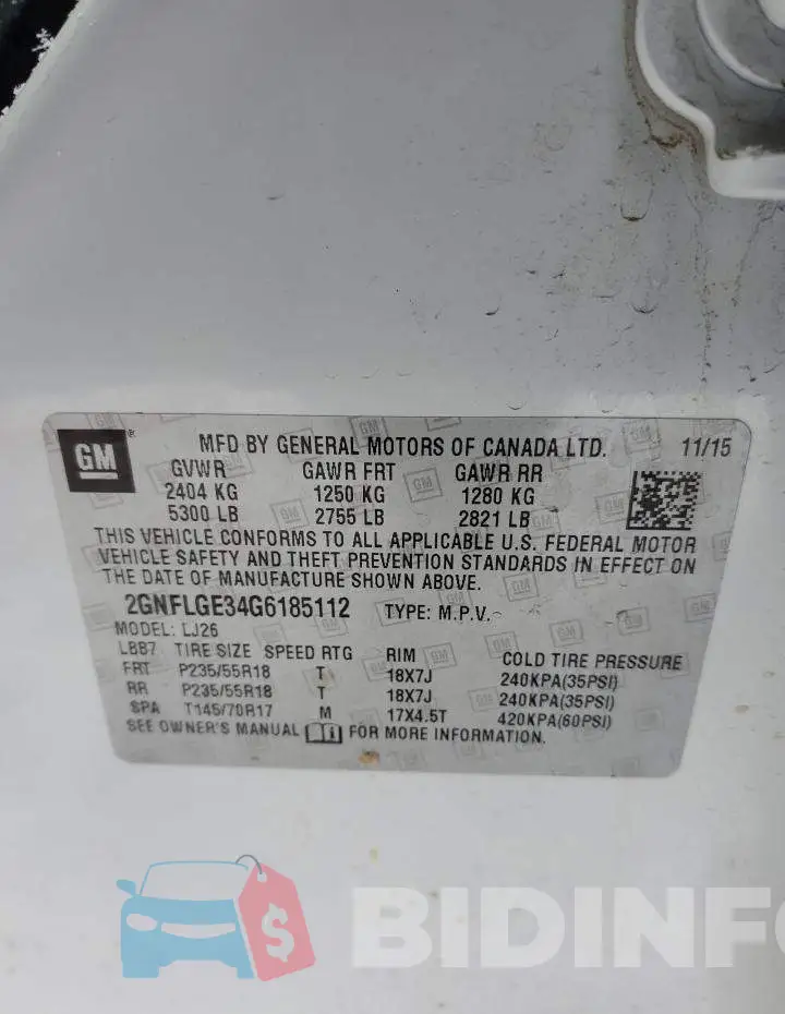 2GNFLGE34G6185112 Photo# 12