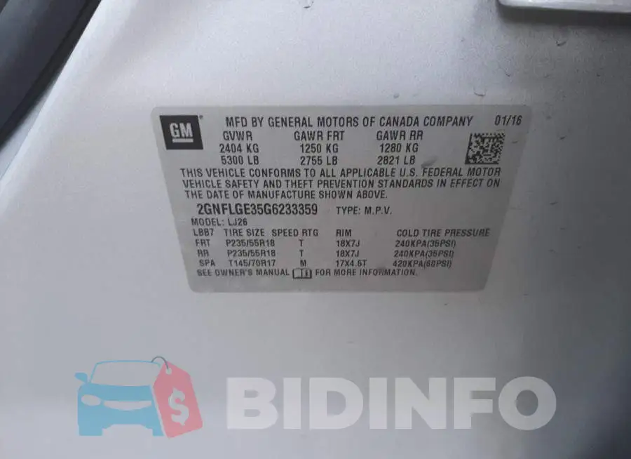 2GNFLGE35G6233359 Photo# 13