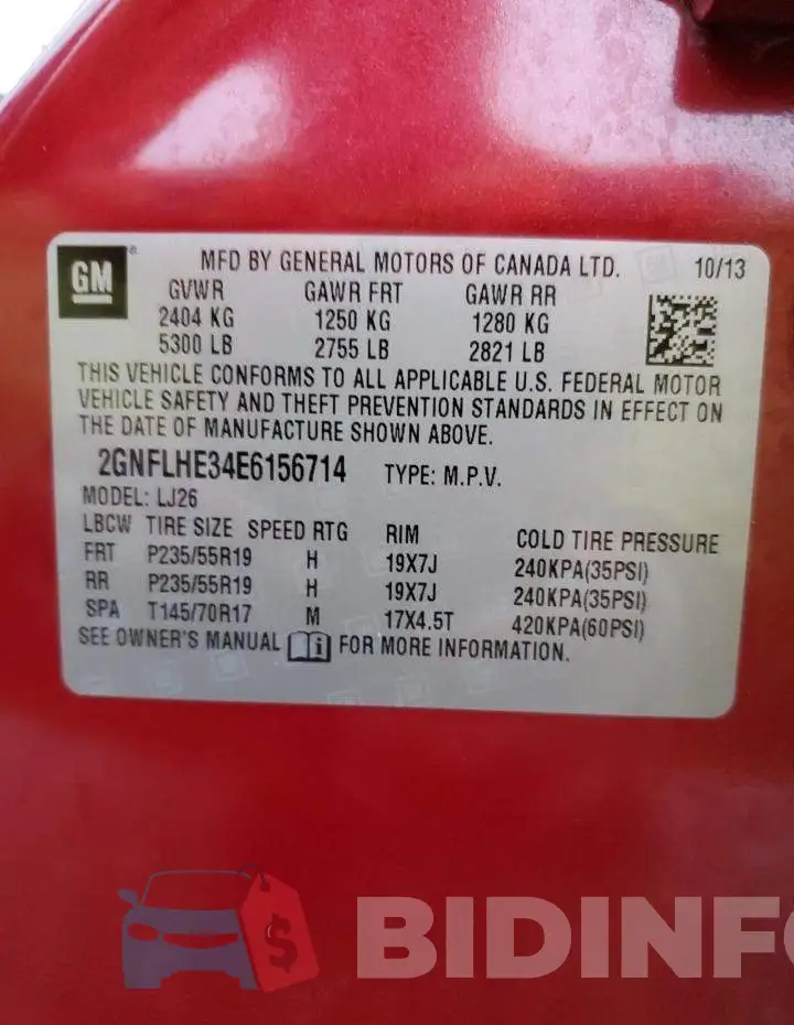 2GNFLHE34E6156714 Photo# 14