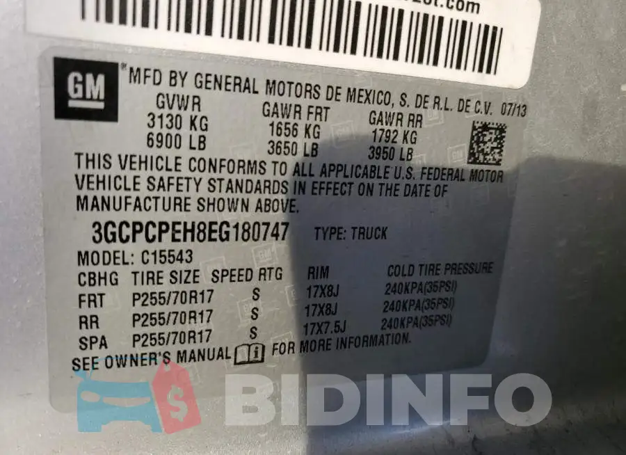3GCPCPEH8EG180747 Photo# 12