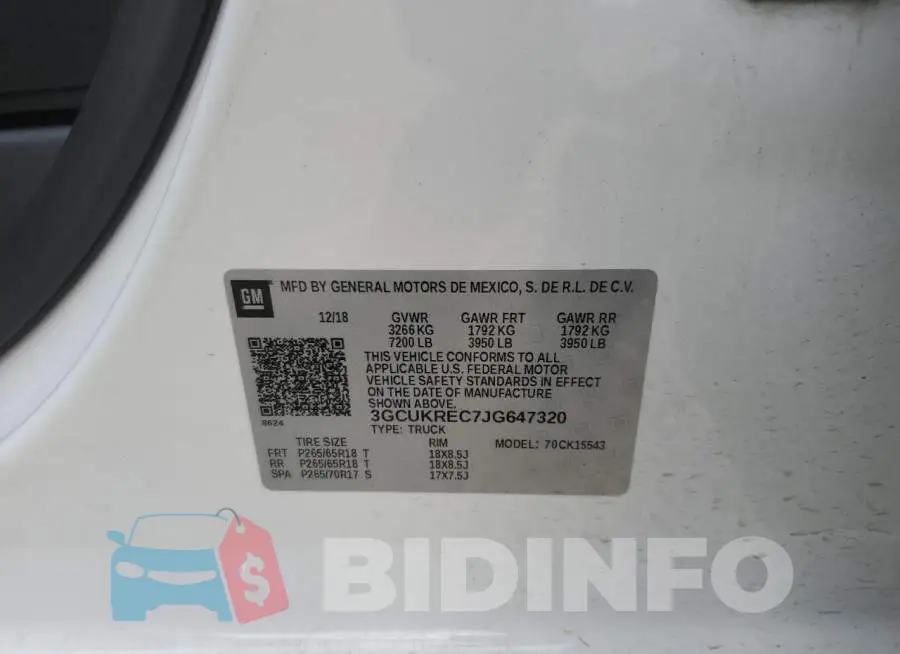 3GCUKREC7JG647320 Photo# 12