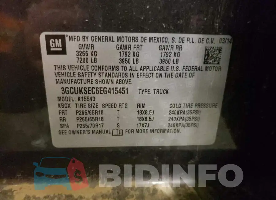 3GCUKSEC6EG415451 Photo# 12