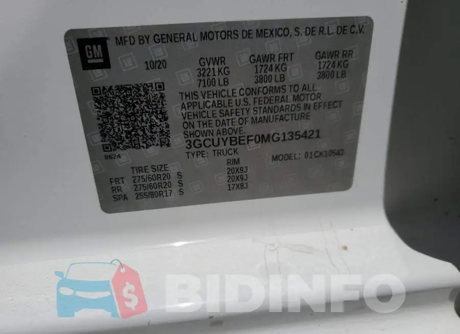 3GCUYBEF0MG135421 Photo# 10