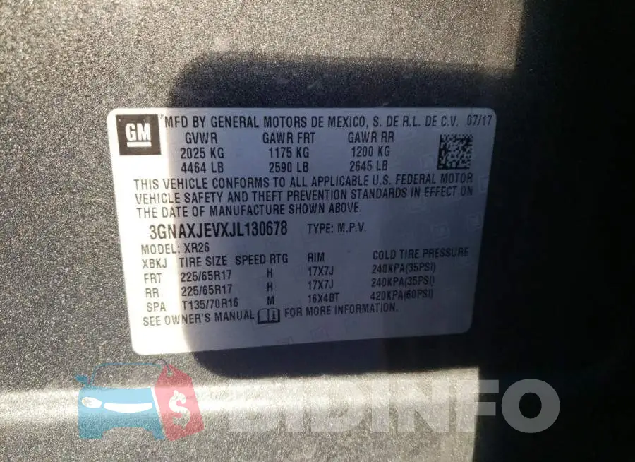 3GNAXJEVXJL130678 Photo# 10