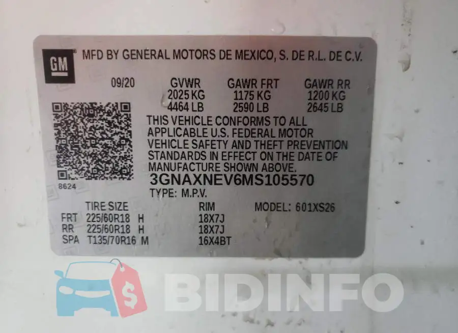 3GNAXNEV6MS105570 Photo# 13
