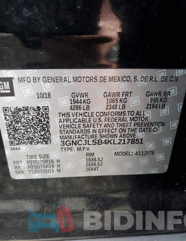 3GNCJLSB4KL217851 Photo# 10