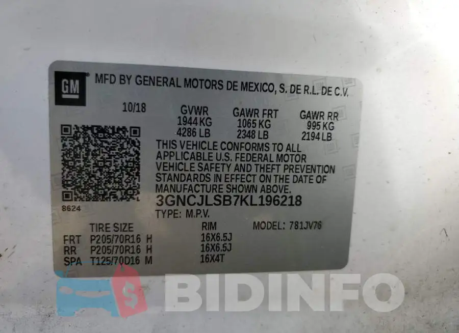 3GNCJLSB7KL196218 Photo# 10
