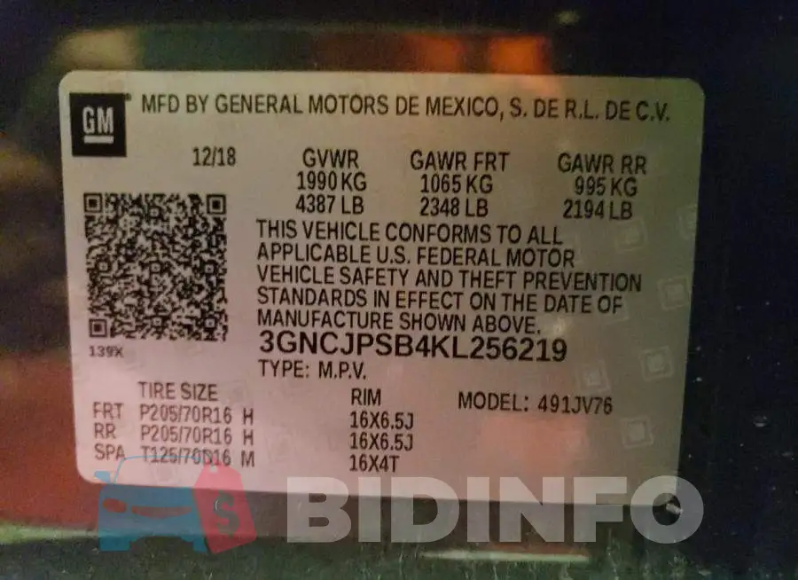 3GNCJPSB4KL256219 Photo# 13