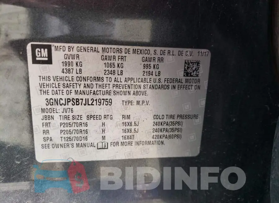3GNCJPSB7JL219759 Photo# 13
