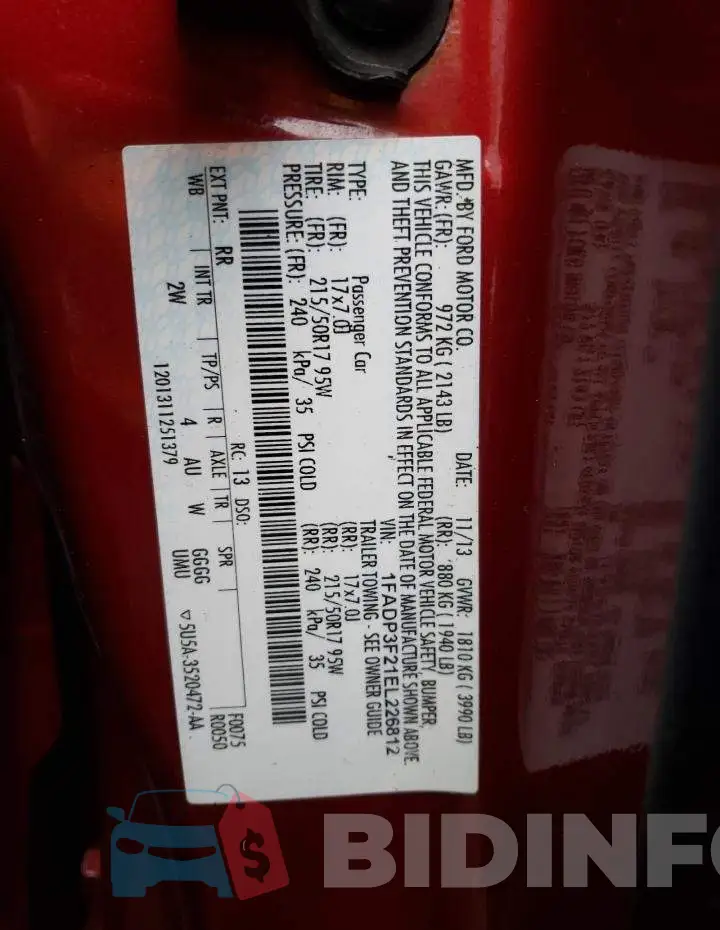 1FADP3F21EL226812 Photo# 12