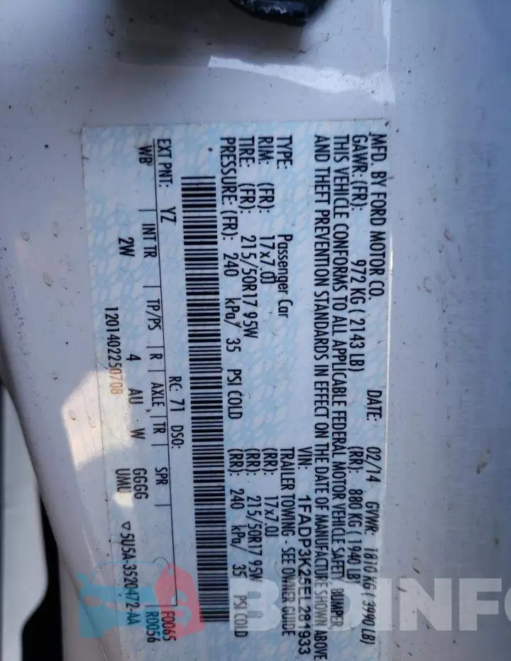 1FADP3K25EL281933 Photo# 12