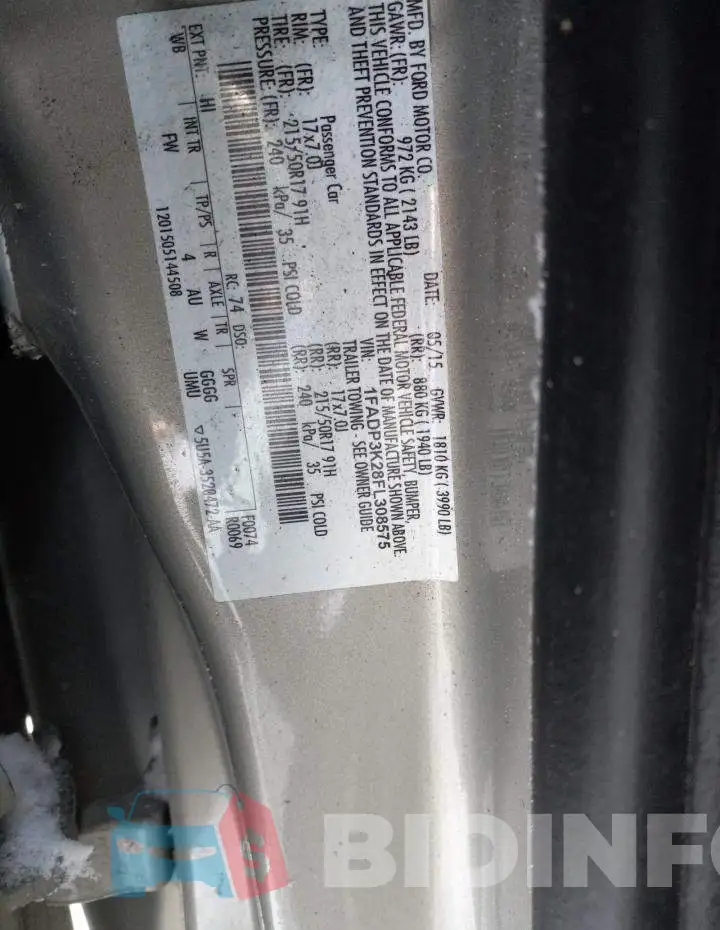 1FADP3K28FL308575 Photo# 12
