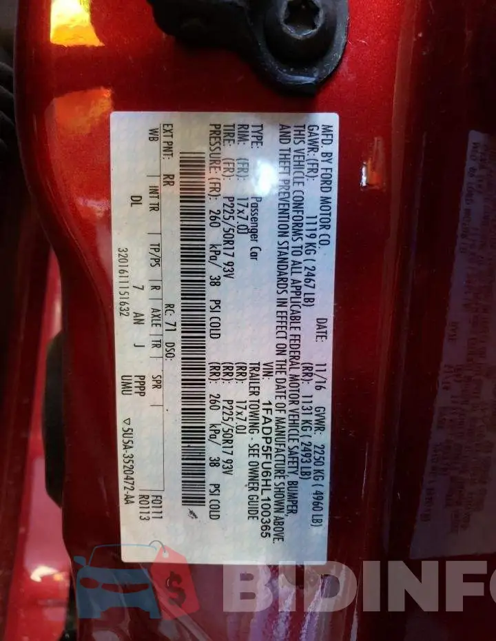 1FADP5FU6HL100365 Photo# 12