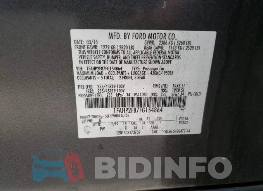 1FAHP2F87FG154864 Photo# 12