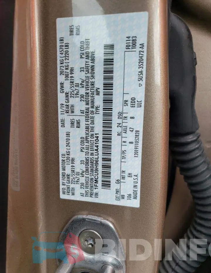 1FMCU9H96LUA41041 Photo# 10